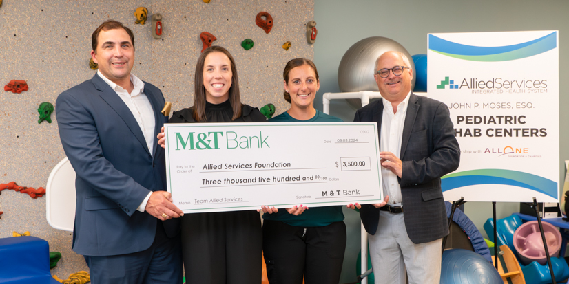 M&T Bank Supports Team Allied Services: Donates $3,500 for Pediatric Rehab at Allied Services