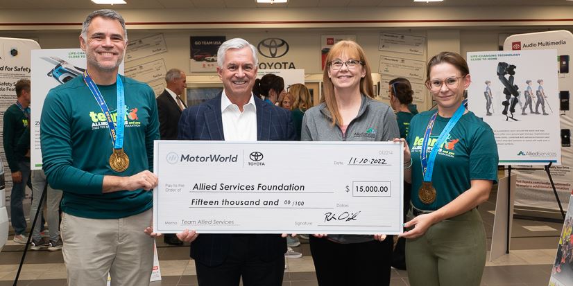Motorworld Toyota Donates $15,000 to Allied Services