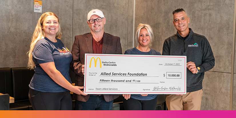 Stella-Corbin McDonald’s Supports Allied Services with $15,000 Donation