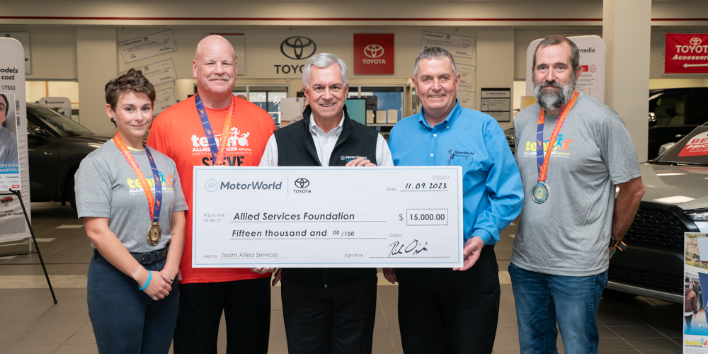 MotorWorld Toyota donates $15,000 to Allied Services